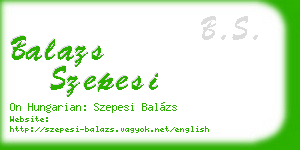 balazs szepesi business card